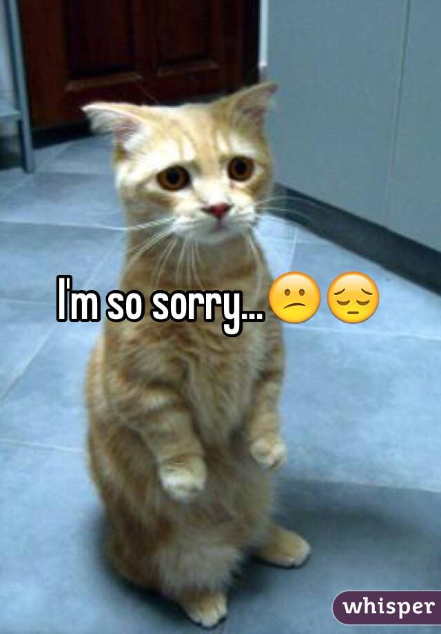 I'm so sorry...😕😔