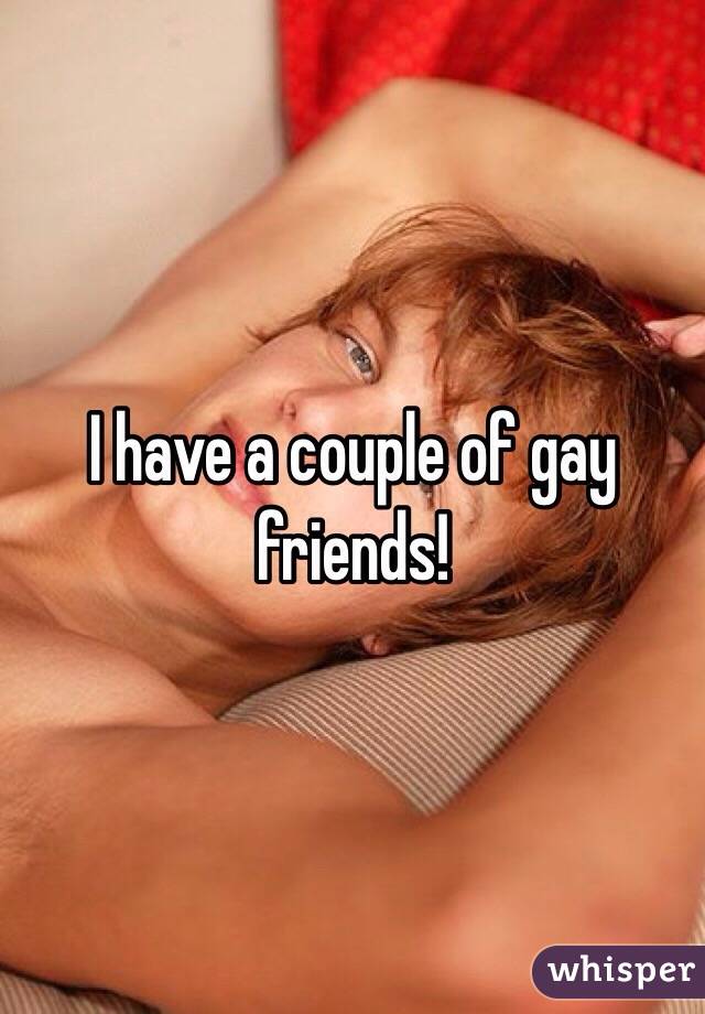 I have a couple of gay friends!