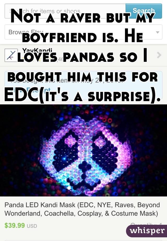 Not a raver but my boyfriend is. He loves pandas so I bought him this for EDC(it's a surprise).