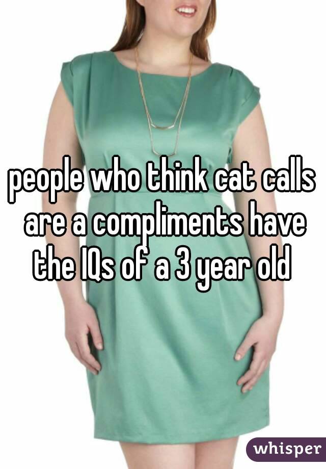 people who think cat calls are a compliments have the IQs of a 3 year old 