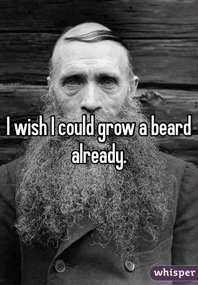 I wish I could grow a beard already.