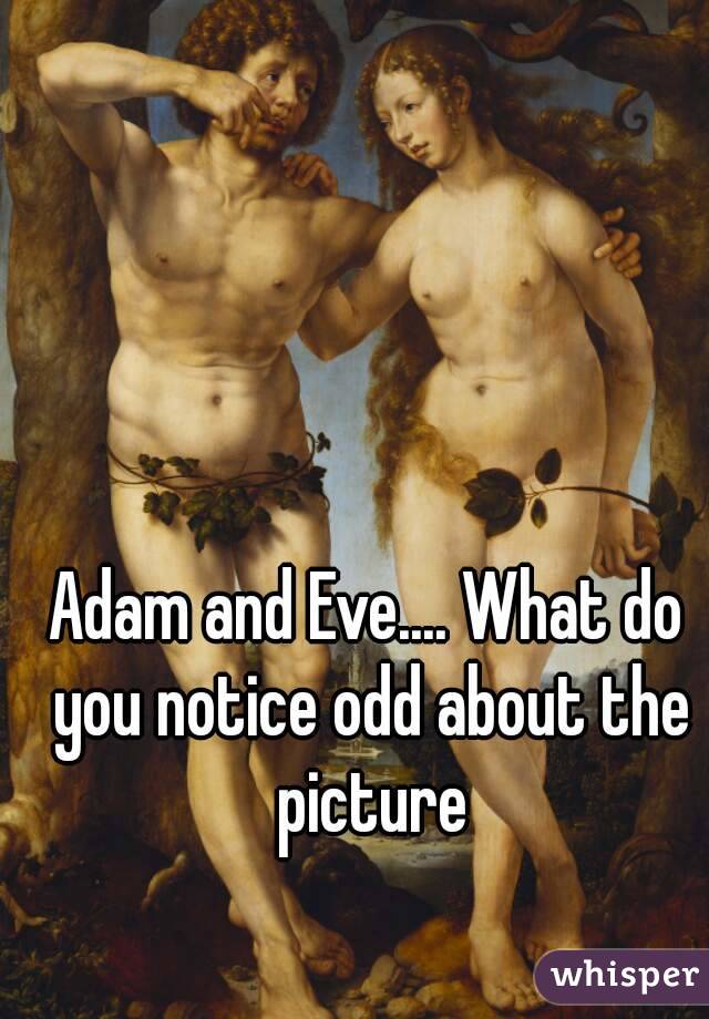 Adam and Eve.... What do you notice odd about the picture