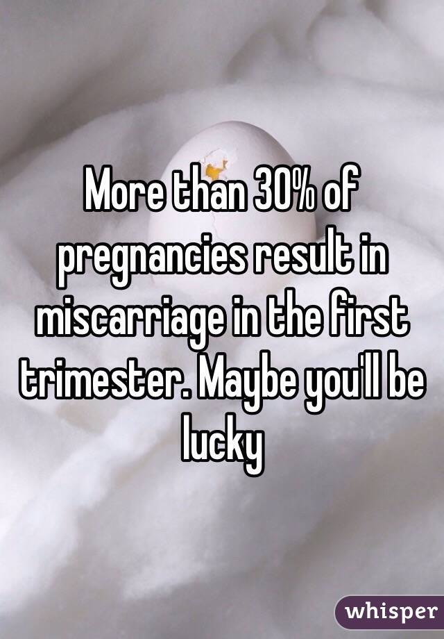 More than 30% of pregnancies result in miscarriage in the first trimester. Maybe you'll be lucky 