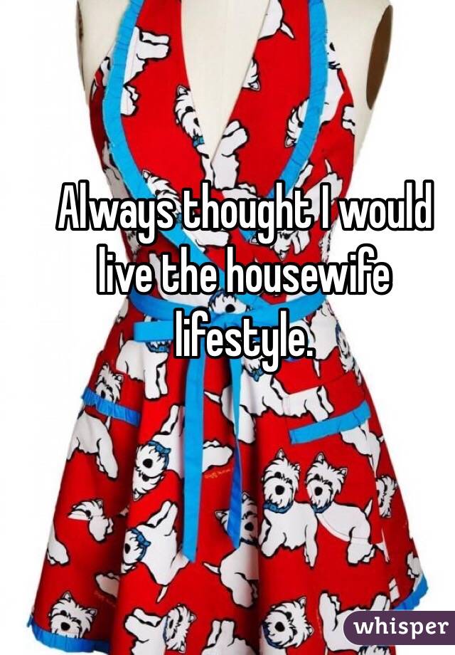 Always thought I would live the housewife lifestyle. 