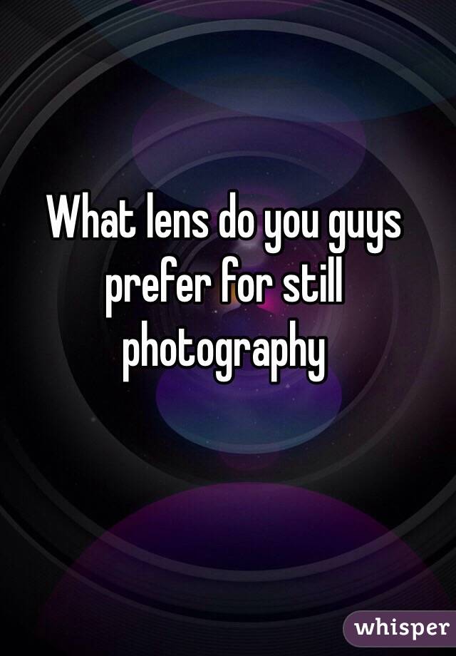 What lens do you guys prefer for still photography