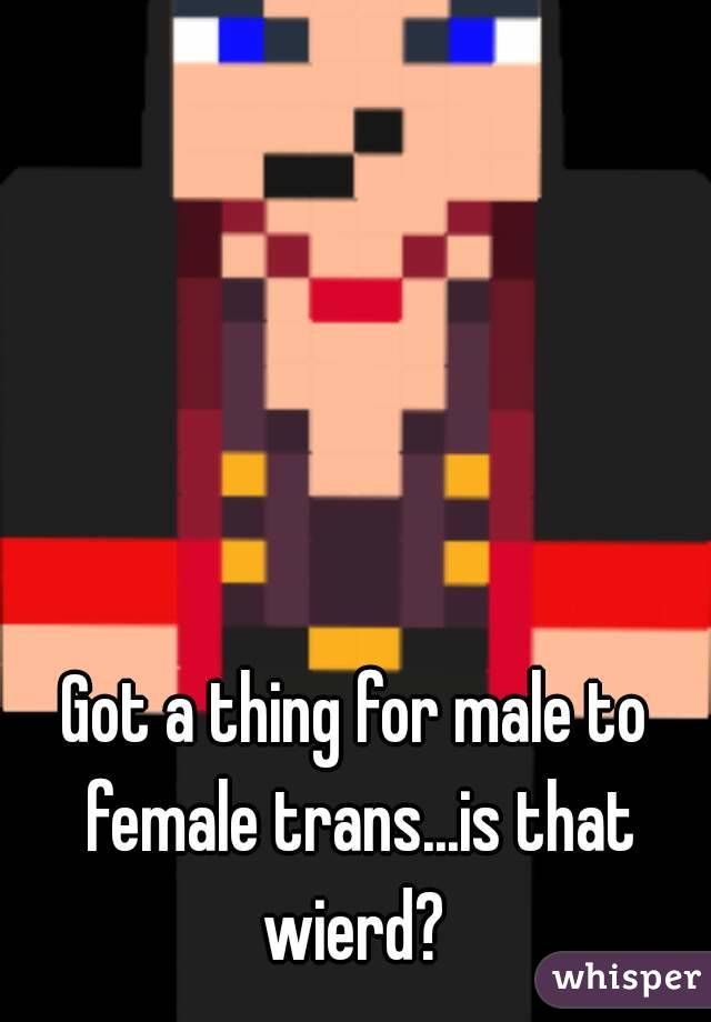 Got a thing for male to female trans...is that wierd? 