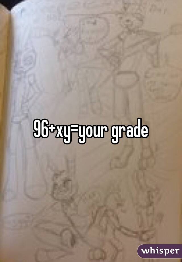 96+xy=your grade