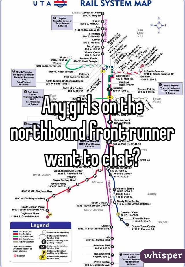 Any girls on the northbound front runner want to chat?  