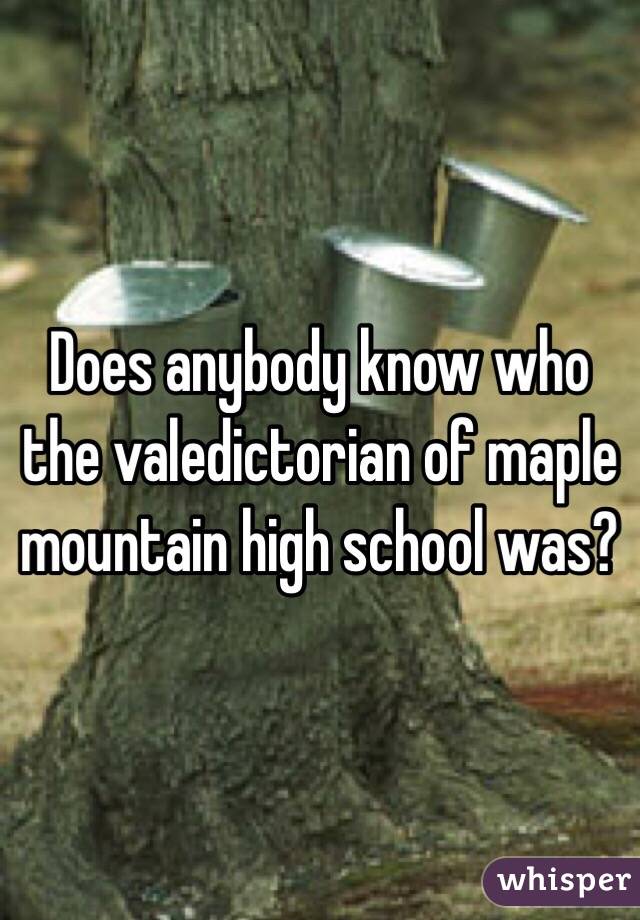 Does anybody know who the valedictorian of maple mountain high school was? 