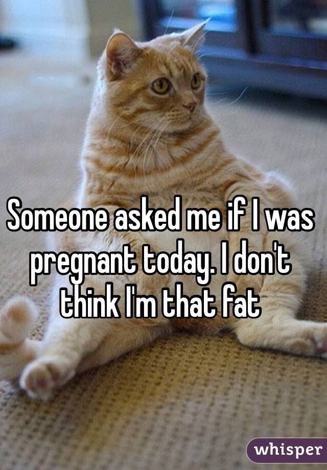 Someone asked me if I was pregnant today. I don't think I'm that fat 