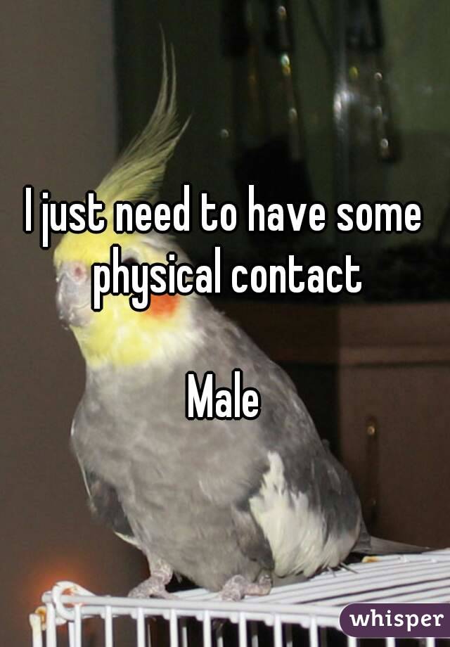 I just need to have some physical contact

Male