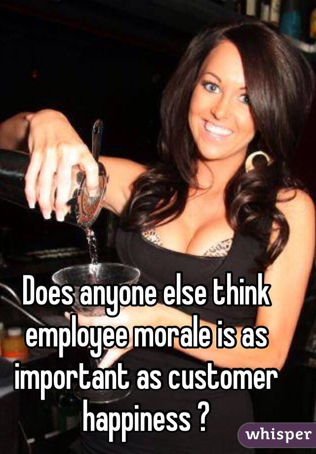 Does anyone else think employee morale is as important as customer happiness ?