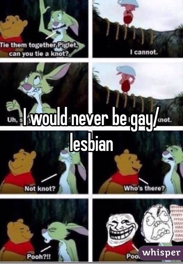 I would never be gay/lesbian 
