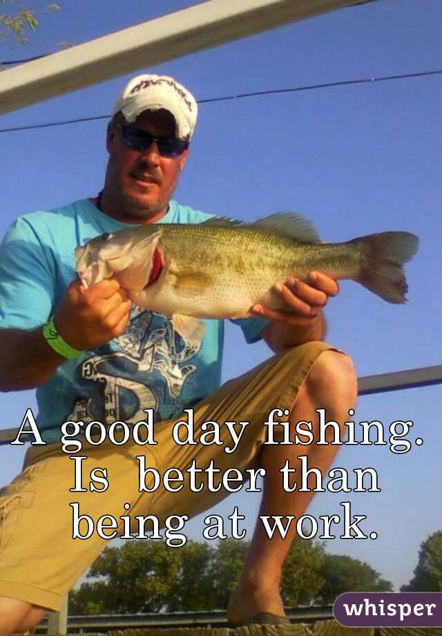 A good day fishing. Is  better than being at work.