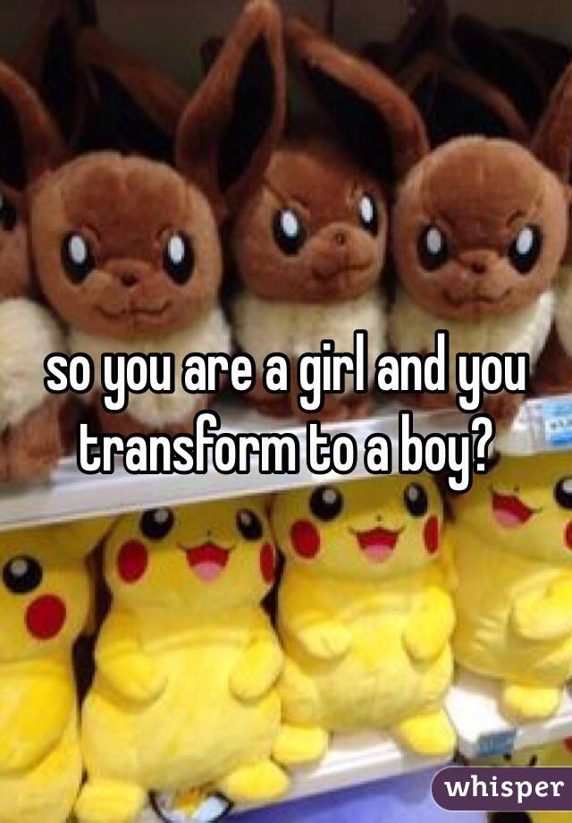 so you are a girl and you transform to a boy?