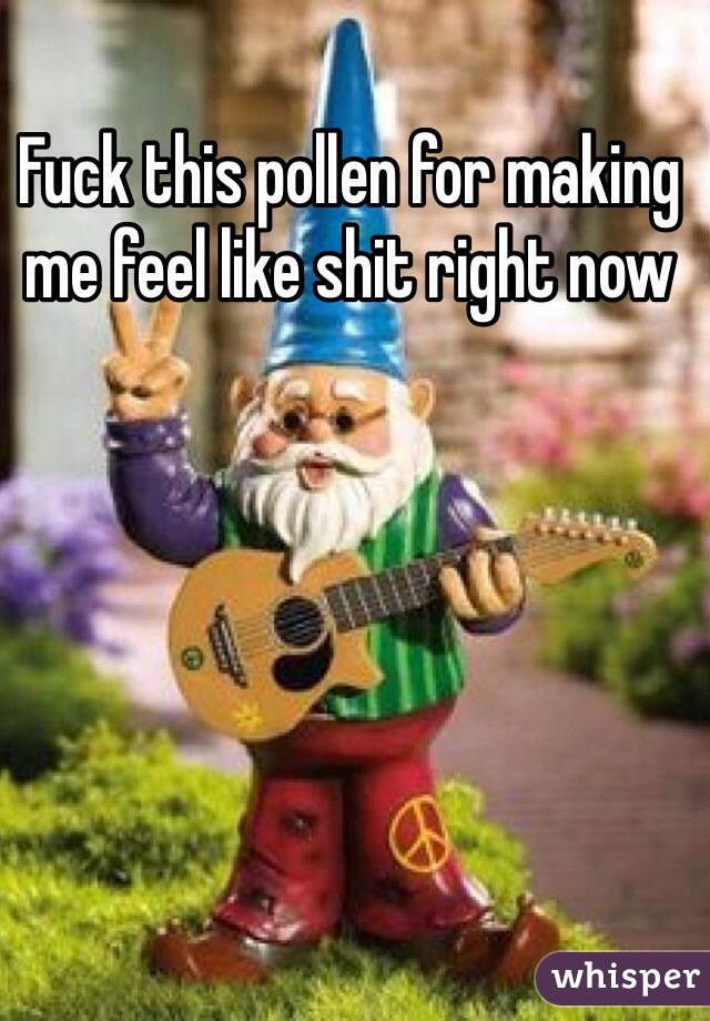 Fuck this pollen for making me feel like shit right now 