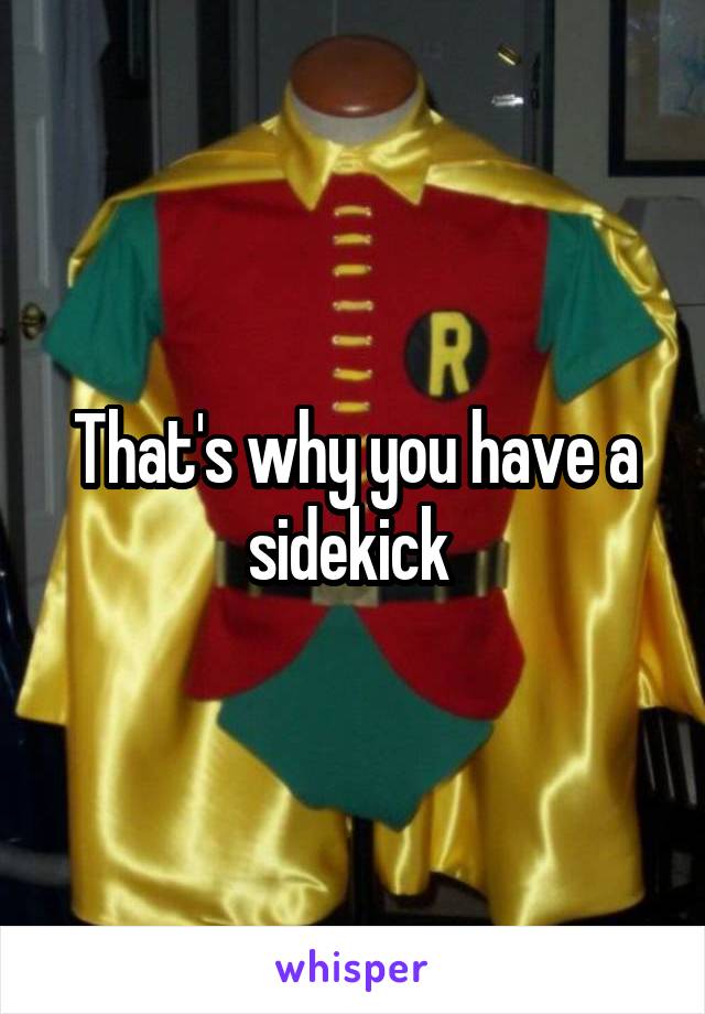 That's why you have a sidekick 
