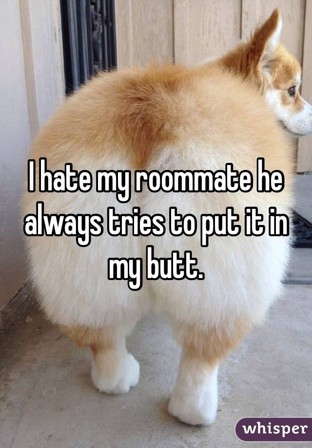 I hate my roommate he always tries to put it in my butt.