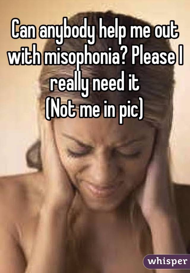 Can anybody help me out with misophonia? Please I really need it
(Not me in pic)