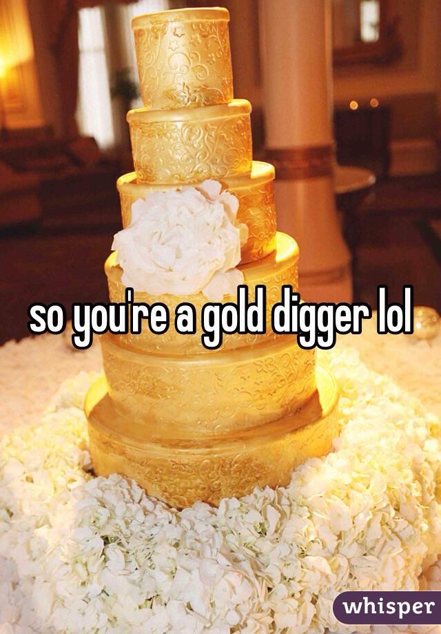 so you're a gold digger lol