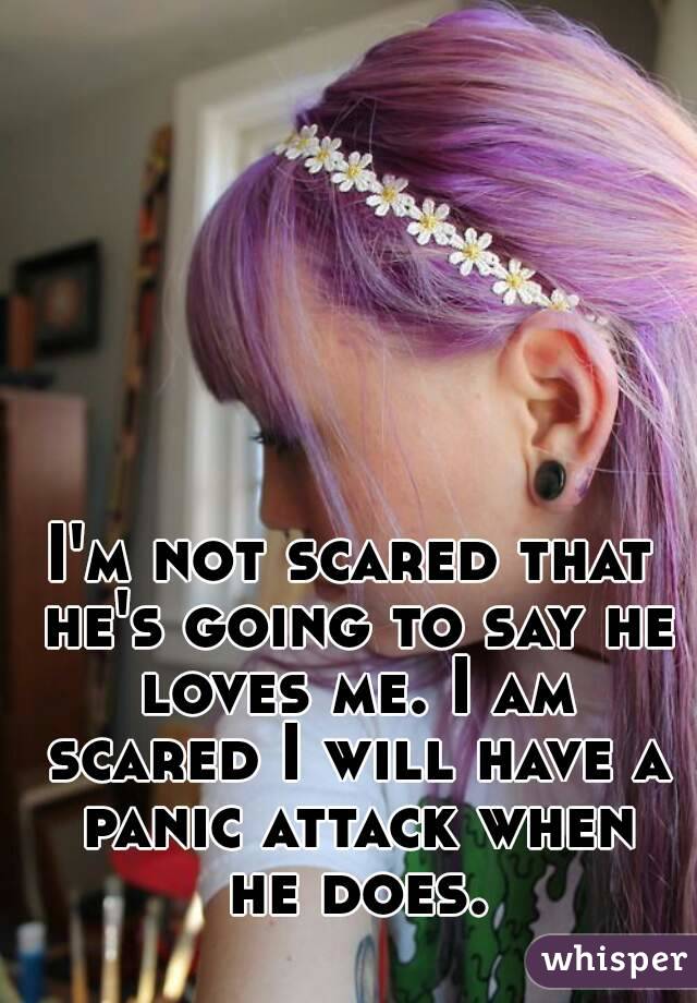 I'm not scared that he's going to say he loves me. I am scared I will have a panic attack when he does.