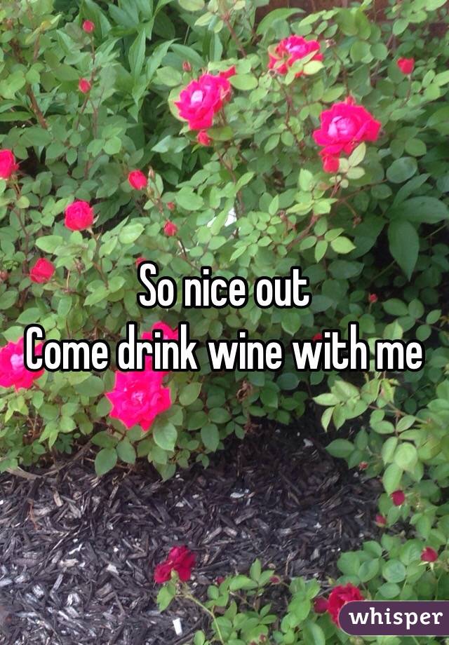 So nice out 
Come drink wine with me
