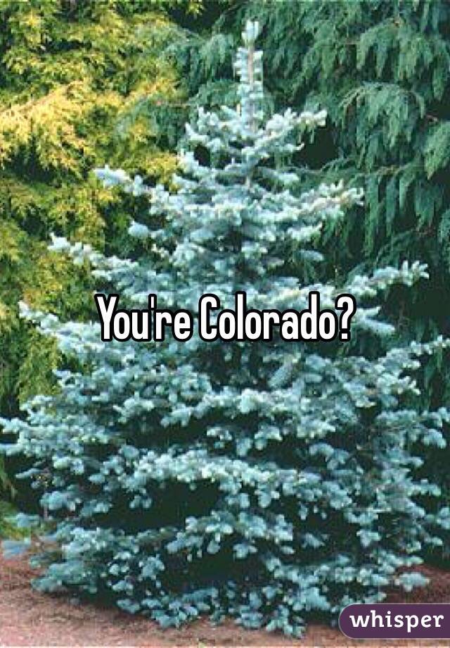 You're Colorado?