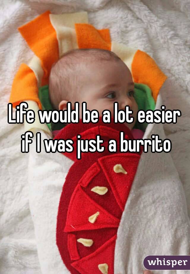 Life would be a lot easier if I was just a burrito