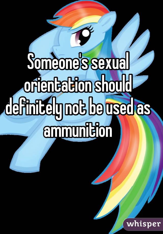 Someone's sexual orientation should definitely not be used as ammunition