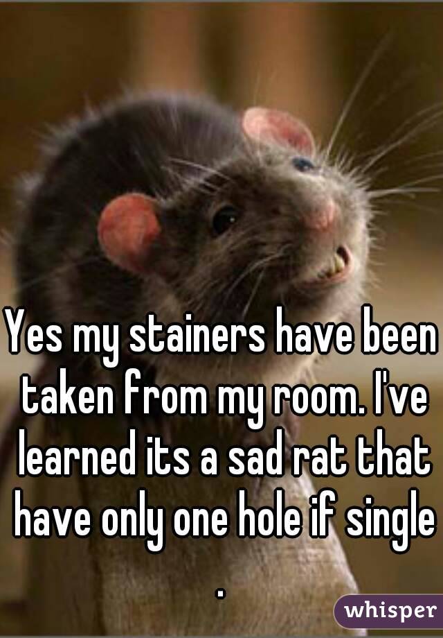Yes my stainers have been taken from my room. I've learned its a sad rat that have only one hole if single
.