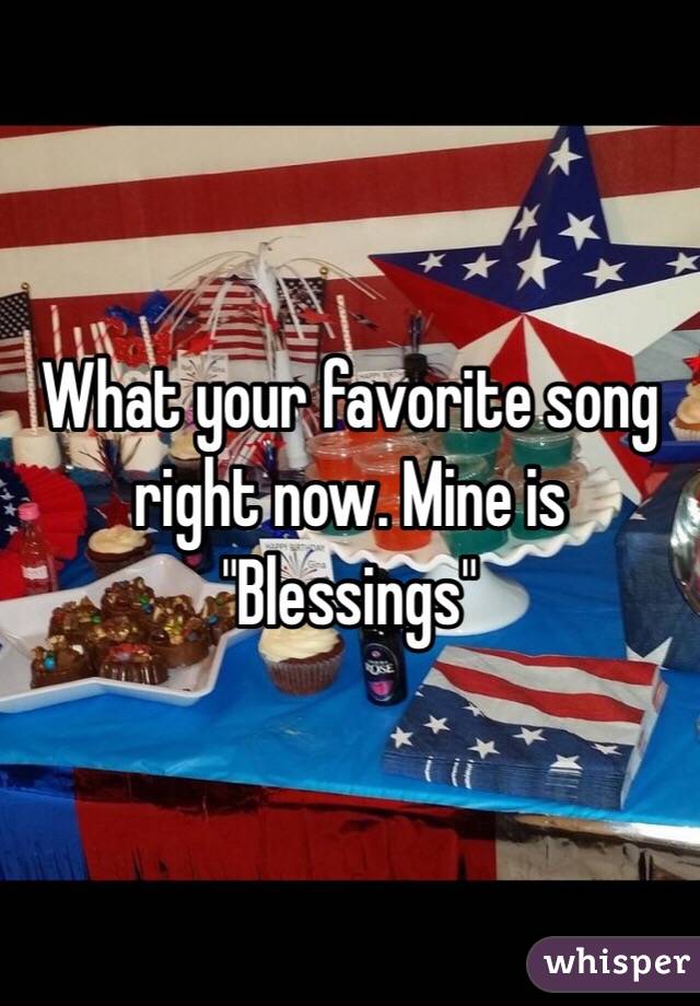 What your favorite song right now. Mine is "Blessings"