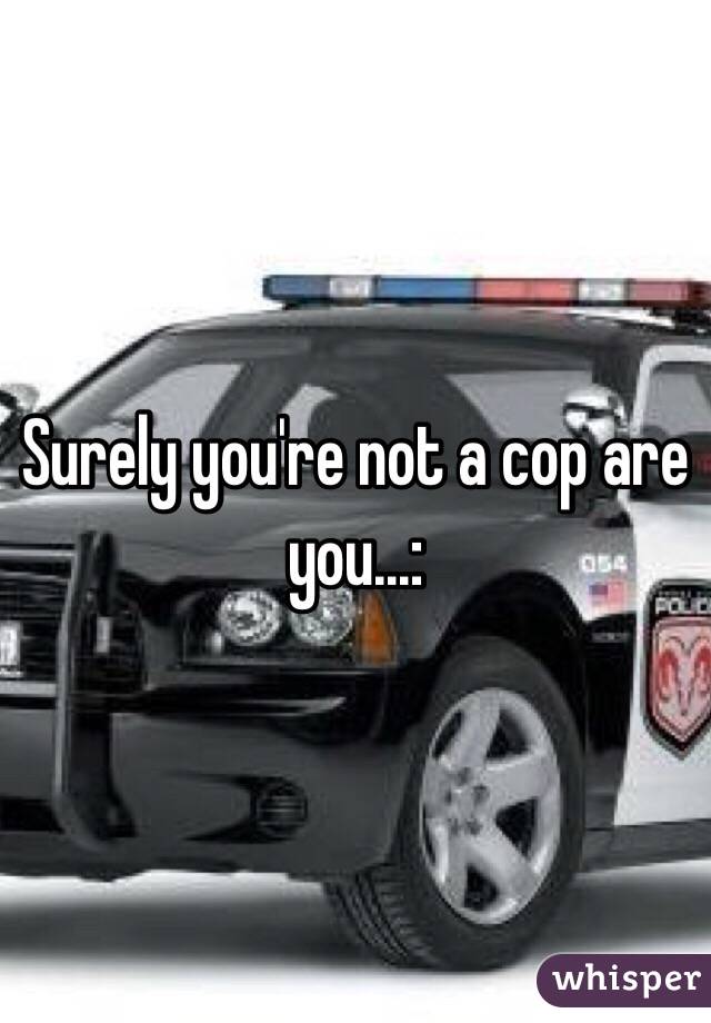 Surely you're not a cop are you...: