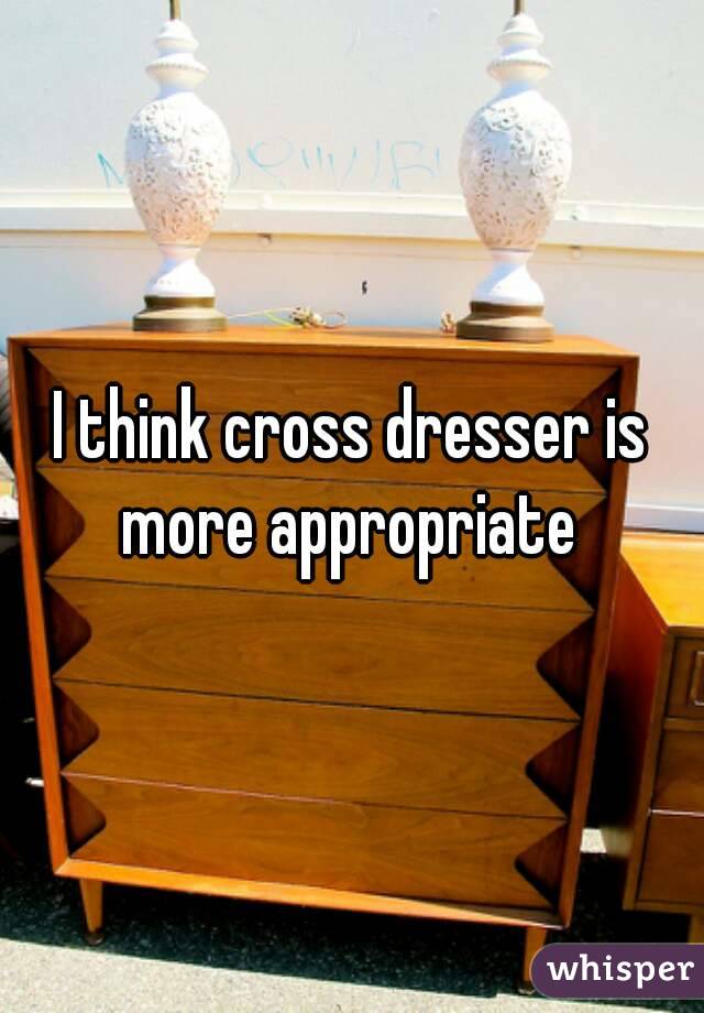I think cross dresser is more appropriate 
