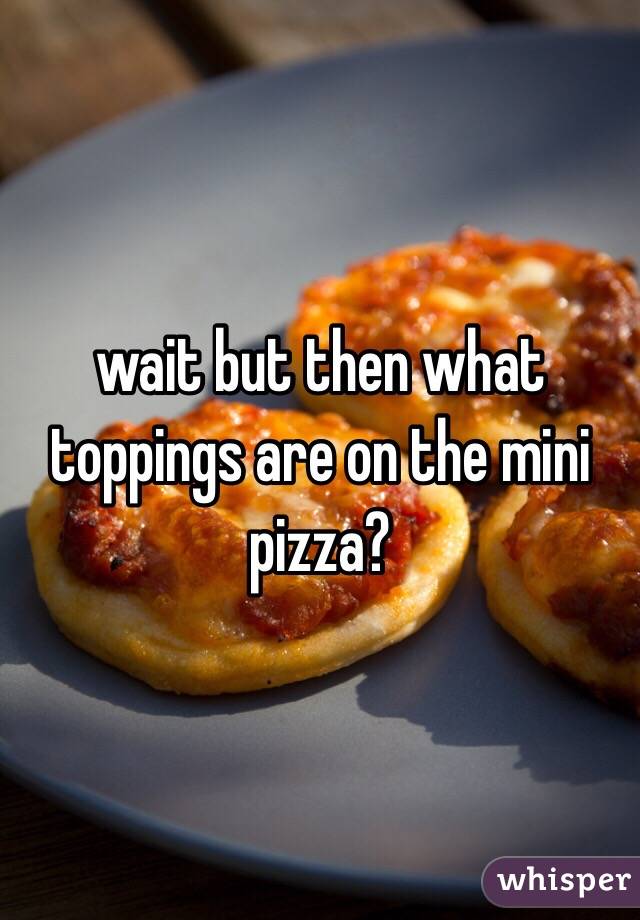 wait but then what toppings are on the mini pizza? 