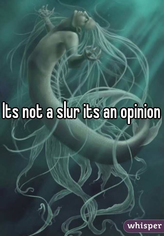 Its not a slur its an opinion