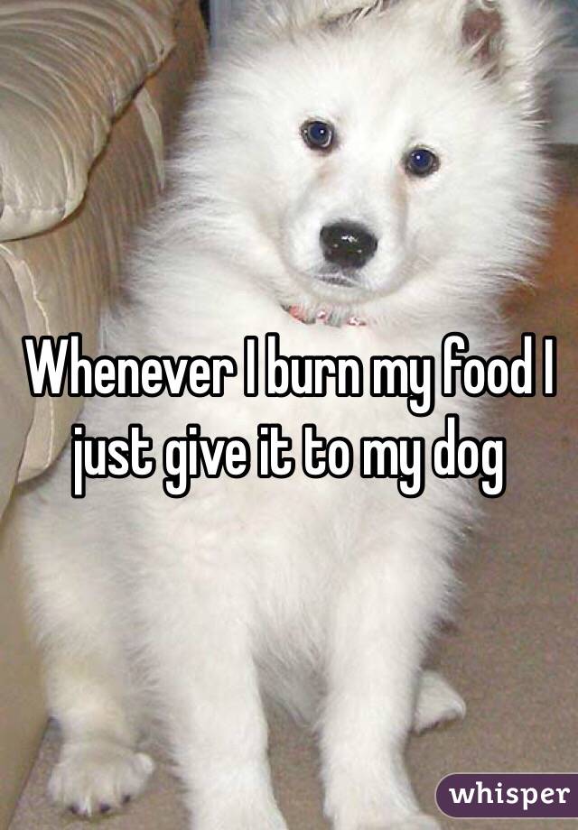 Whenever I burn my food I just give it to my dog