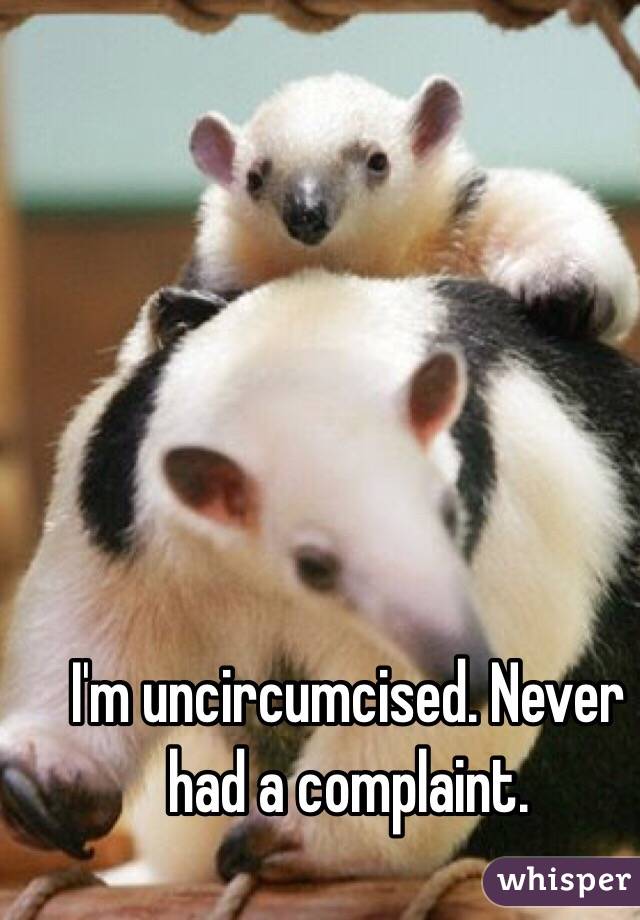 I'm uncircumcised. Never had a complaint.