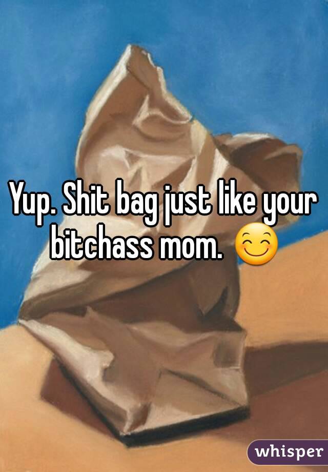 Yup. Shit bag just like your bitchass mom. 😊