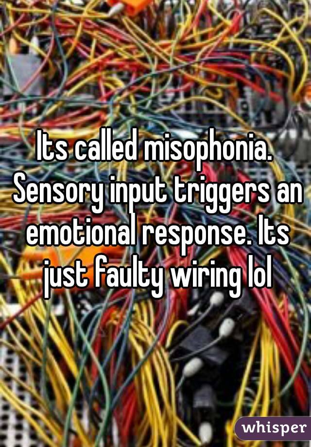 Its called misophonia. Sensory input triggers an emotional response. Its just faulty wiring lol