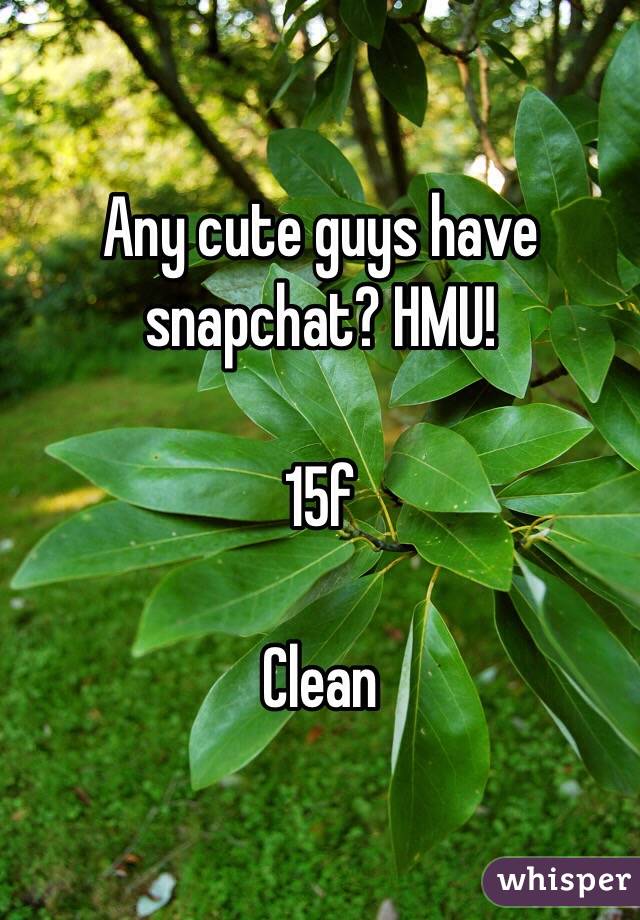 Any cute guys have snapchat? HMU!

15f 

Clean