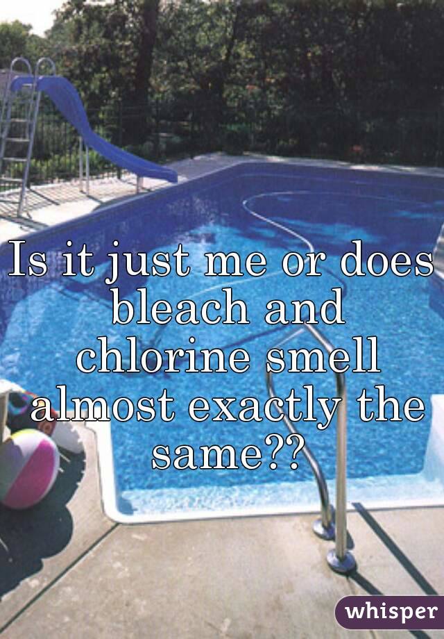 Is it just me or does bleach and chlorine smell almost exactly the same??