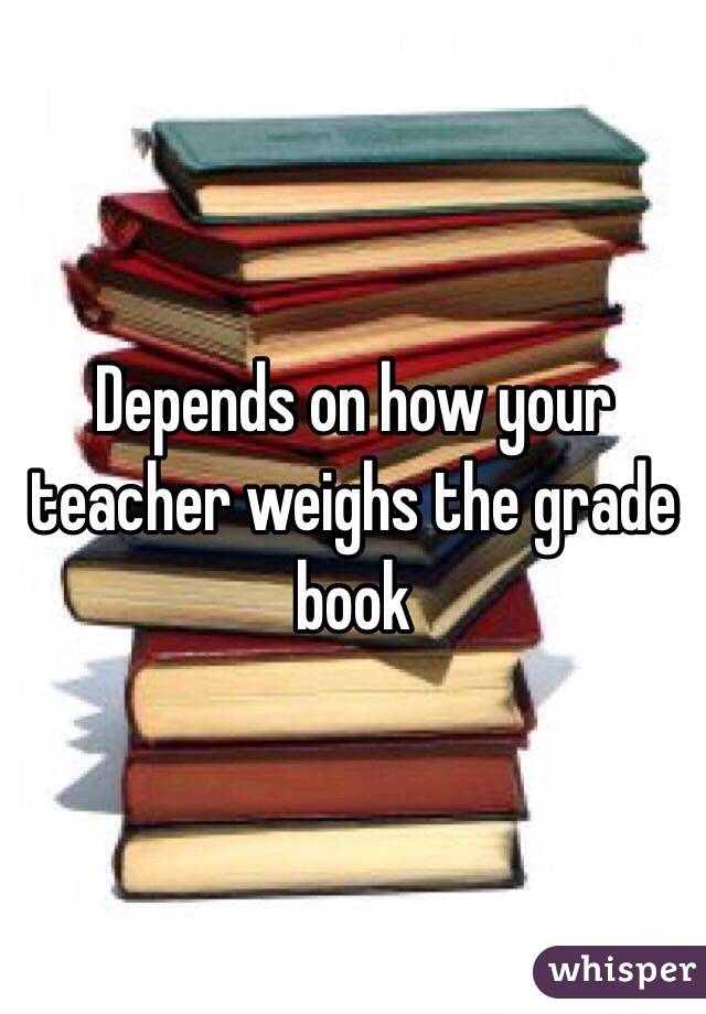 Depends on how your teacher weighs the grade book