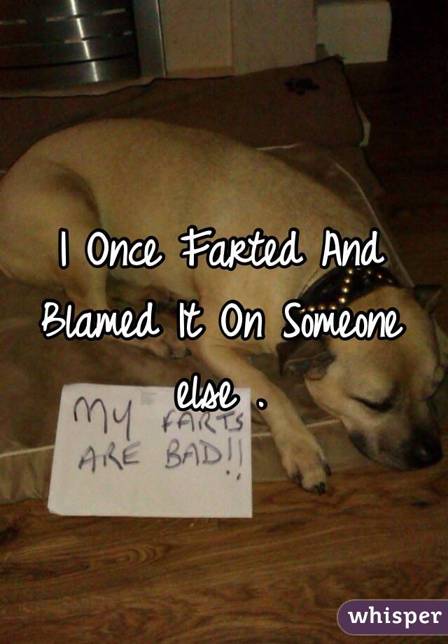 I Once Farted And Blamed It On Someone else .