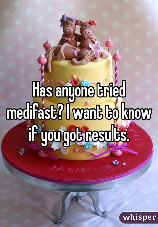 Has anyone tried medifast? I want to know if you got results.