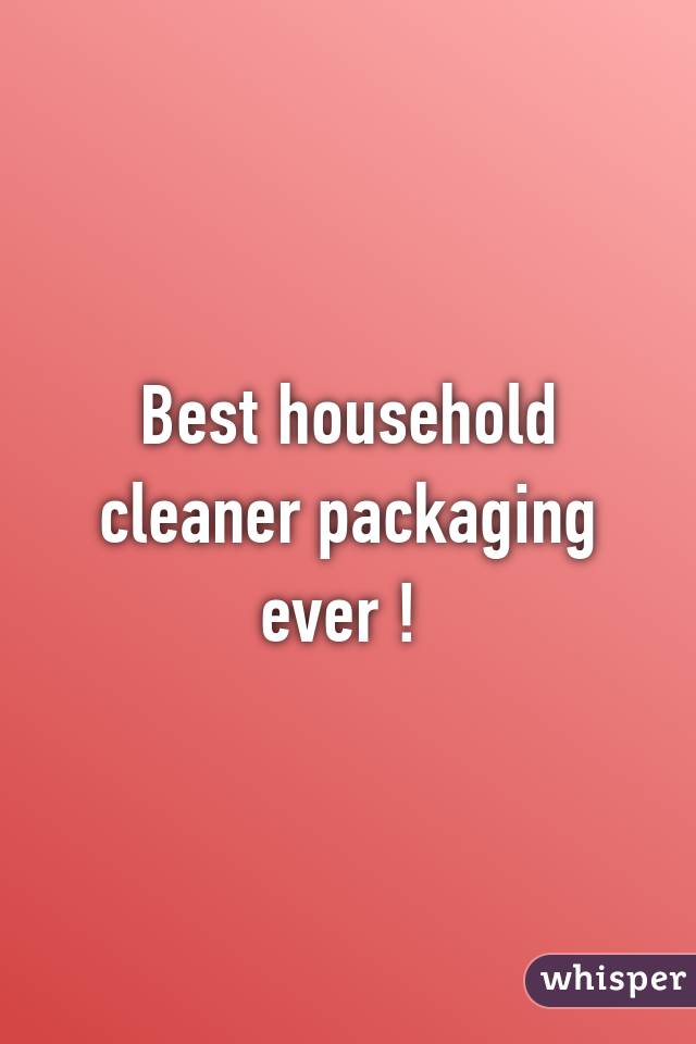 Best household cleaner packaging ever ! 