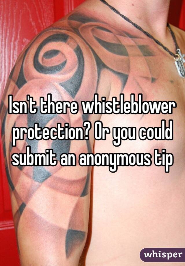 Isn't there whistleblower protection? Or you could submit an anonymous tip