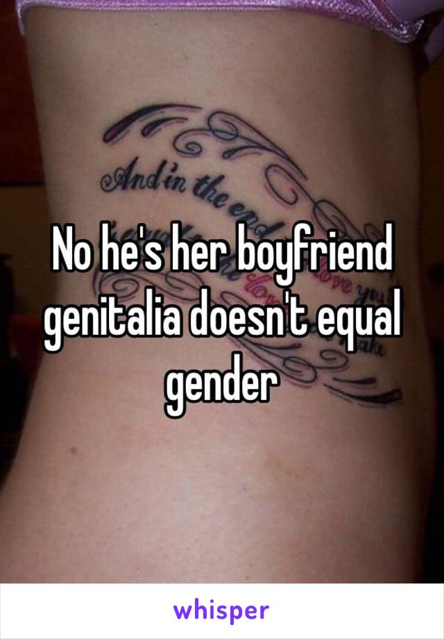 No he's her boyfriend genitalia doesn't equal gender
