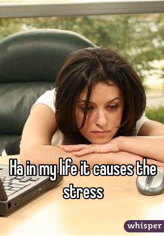 Ha in my life it causes the stress 
