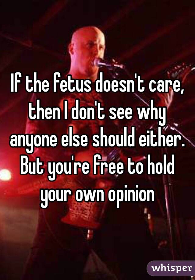 If the fetus doesn't care, then I don't see why anyone else should either.
But you're free to hold your own opinion