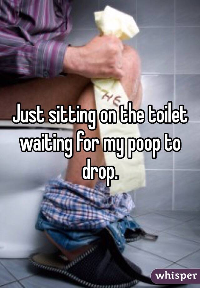 Just sitting on the toilet waiting for my poop to drop.